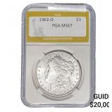 1902-O Morgan Silver Dollar PGA MS67