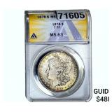 1878 7TF Morgan Silver Dollar ANACS MS63