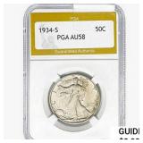 1934-S Walking Liberty Half Dollar PGA AU58