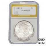 1885-S Morgan Silver Dollar PGA MS63
