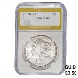 1887-O Morgan Silver Dollar PGA MS65