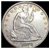1870 Seated Liberty Half Dollar CLOSELY UNCIRCULAT