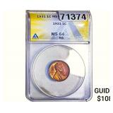 1931 Wheat Cent ANACS MS64 RB