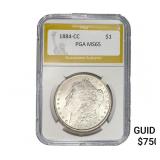 1884-CC Morgan Silver Dollar PGA MS65