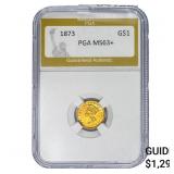 1873 Rare Gold Dollar PGA MS63+
