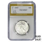 1947 Walking Liberty Half Dollar PGA MS67