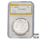 1883-S Morgan Silver Dollar PGA MS62+