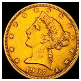 1907 Liberty Head Half Eagle $5 Gold UNCIRCULATED