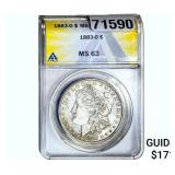 1883-O Morgan Silver Dollar ANACS MS63