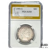 1905-S Barber Half Dollar PGA AU58