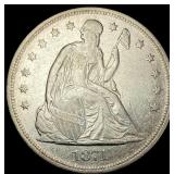 1871 Seated Liberty Silver Dollar NEARLY  UNCIRCU