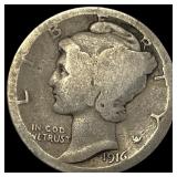 1916-D Mercury Dime NICELY CIRCULATED
