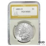 1883-CC Morgan Silver Dollar PGA MS65