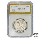 1934-S Walking Liberty Half Dollar PGA AU55