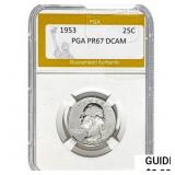 1953 Washington Silver Quarter PGA PR67 DCAM