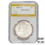 1892-O Morgan Silver Dollar PGA MS60