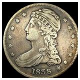 1838 Silver Capped Bust Half Dollar LIGHTLY  CIRC