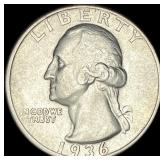 1936-D Silver Washington Quarter CLOSELY  UNCIRCU