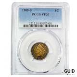 1908-S Indian Head Cent PCGS VF30