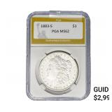 1883-S Morgan Silver Dollar PGA MS62