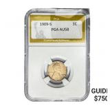1909-S Wheat Cent PGA AU58