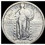 1918-D Silver Standing Liberty Quarter NEARLY UNCI
