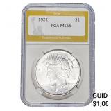 1922 Silver Peace Dollar PGA MS66