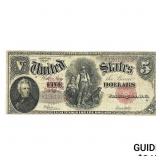 1907 $5 Woodchopper Large Banknote