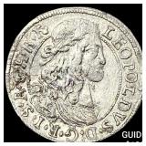 1655-1705 Hungary Leopold Silver 3 Kreuzer CLOSELY