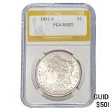 1881-S Morgan Silver Dollar PGA MS65