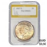 1927-S Silver Peace Dollar PGA MS63+