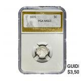 1835 Capped Bust Half Dime PGA MS63
