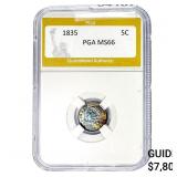 1835 Capped Bust Half Dime PGA MS66