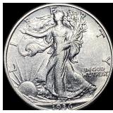 1936-D Silver Walking Liberty Half Dollar NEARLY U