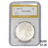 1921-D Morgan Silver Dollar PGA MS65