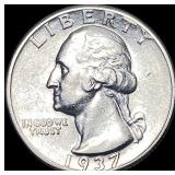 1937-D Silver Washington Quarter CHOICE AU