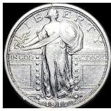 1917 Type 1 Standing Liberty Quarter NEARLY UNCIRC