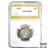 1910 Barber Quarter PGA MS66