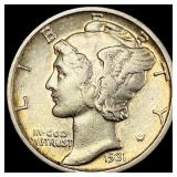 1931-S Silver Mercury Dime CHOICE AU