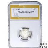 1892 Barber Dime PGA PR65 Cameo