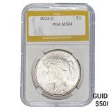 1923-D Silver Peace Dollar PGA MS64