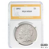 1892 Morgan Silver Dollar PGA MS64