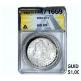 1883-CC Morgan Silver Dollar ANACS MS63