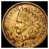 1908-S Woodgrain Indian Head Cent Copper CLOSELY U