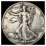 1934-S Silver Walking Liberty Half Dollar NEARLY U