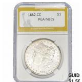 1882-CC Morgan Silver Dollar PGA MS65