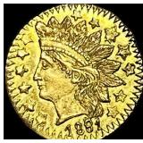 1861 Indian Head Gold 1/4 Dollar Token HIGH GRADE