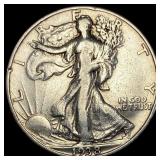 1938-D Silver Walking Liberty Half Dollar NEARLY U
