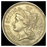 1868 Nickel Three-Cent Piece CLOSELY UNCIRCULATED