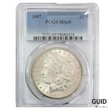 1887 Morgan Silver Dollar PCGS MS65